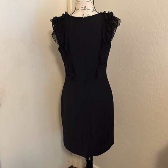 Rebecca Taylor Blue Ruffle Detailed Dress Feminine Contemporary Evening Formal - Picture 3 of 12